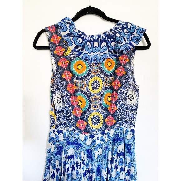 Rococo sand silk Crepe Maxi Dress in Tile Blue - Picture 8 of 13